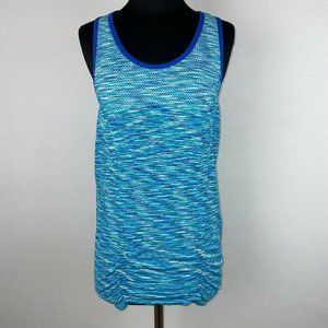 Exertek L Spacedye Textured Ruching Accents Seamless Activewear Tank Top